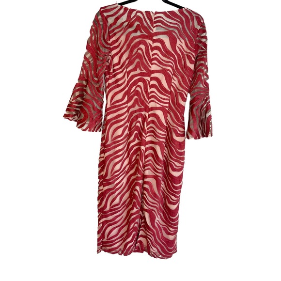 JS Collections Leslie V-Neck Midi Dress Printed In Scarlet Women's Size 4 NWOT - Picture 5 of 12